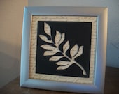 wall hanging art Black leaf Framed cut out design sign words gift shabby chic Christmas
