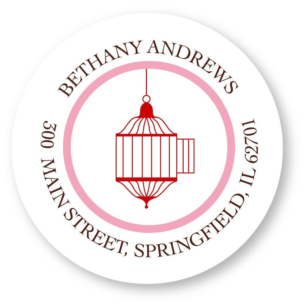 Birdcage Personalized Address Labels / Stickers