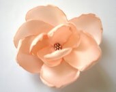 peach salmon rose blossom wedding flower snap clip