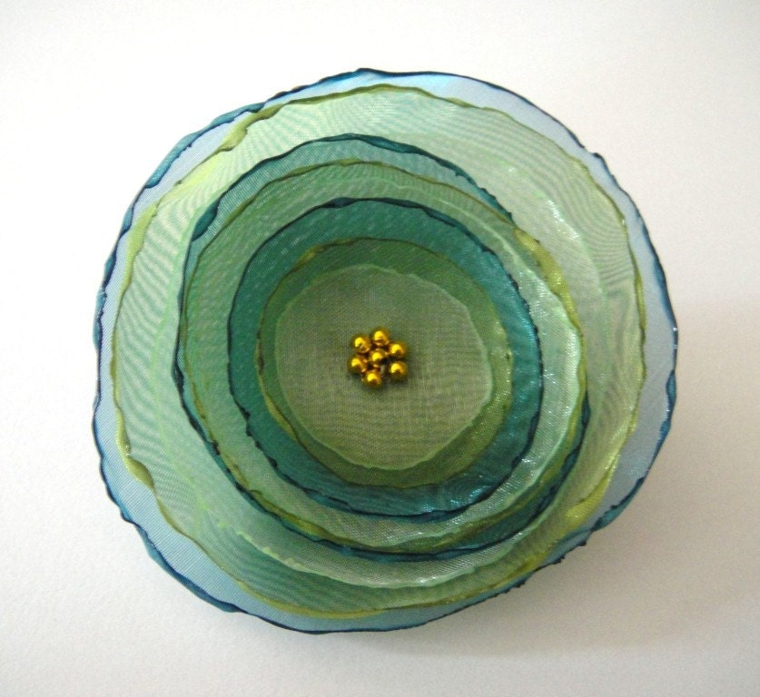 forest green  rose flower brooch