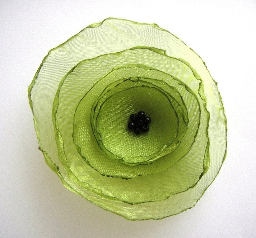 romantic olive mint green rose blossom flower brooch