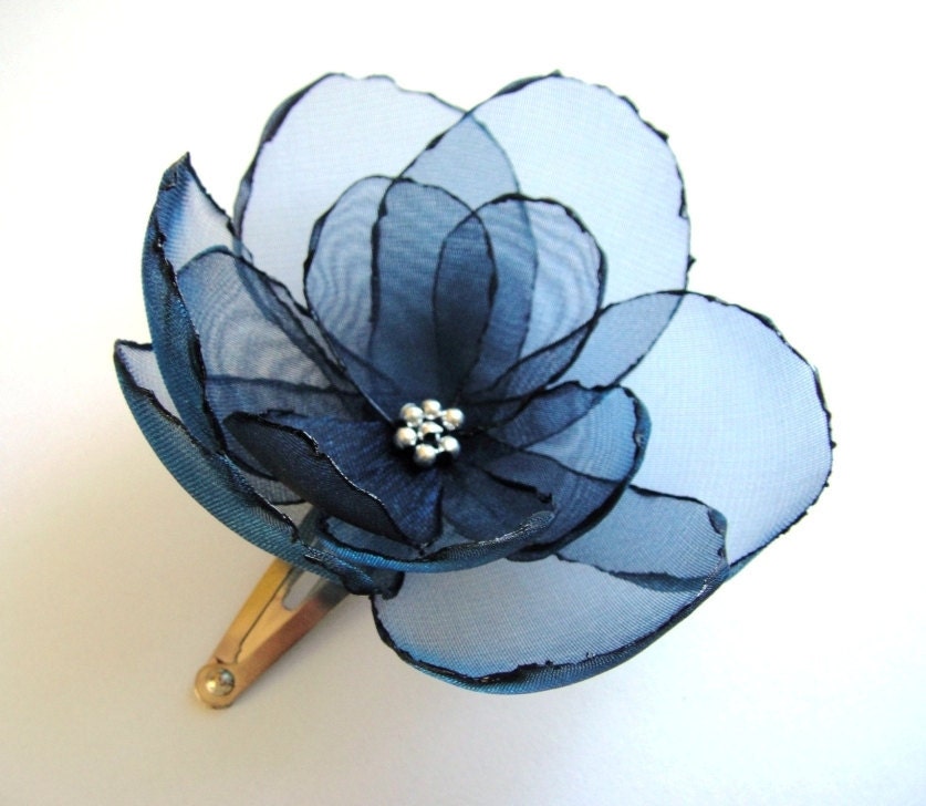 romantic cobalt blue rose blossom flower snap clip
