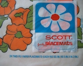 Vintage 1966 SCOTT paper placemats.  12.  Hippie, Cool, casual Kitsch