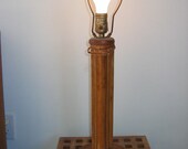 Vintage Rattan LAMP. Bamboo, Rattan, Hawaiian lanai light. Working.  Eames era. Mid century. 1950's Kitsch. Hollywood Regency.