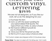 CUSTOM VINYL LETTERING:  Create Your Own Custom Design