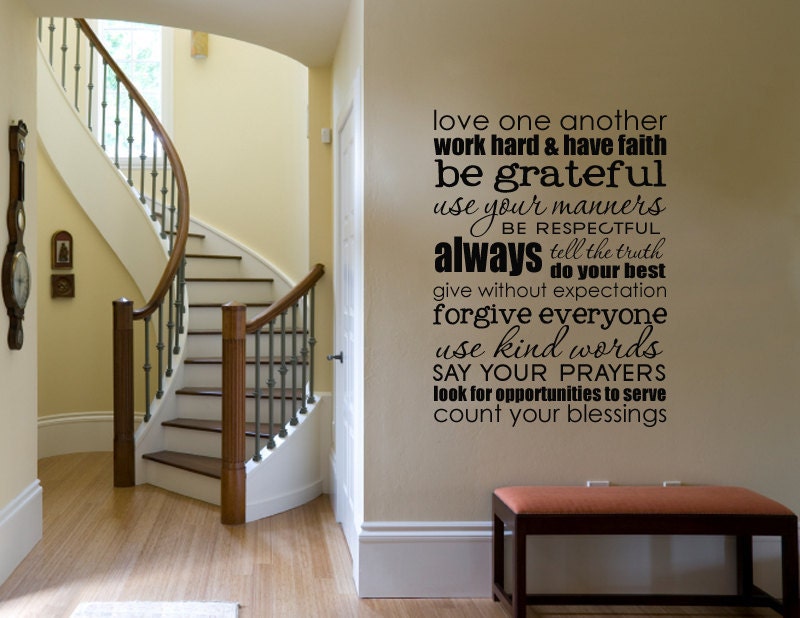 SUBWAY ART - Family rules-size 17 x 23 inches - Vinyl lettering wall decal sticker gift,Design Divas 1508