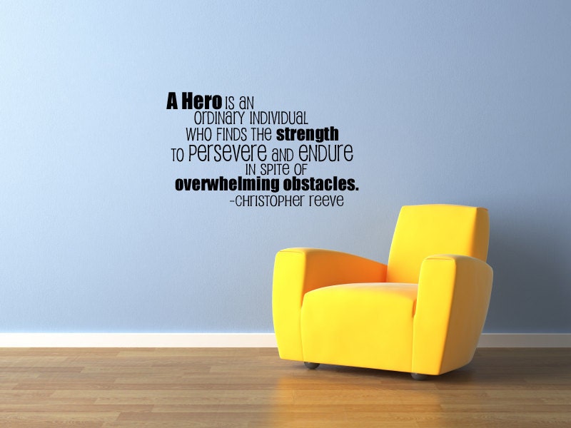 Vinyl Lettering Decal -   A hero is an ordinary individual....1626