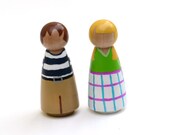 Wooden Peg Doll - Honeymoon Couple