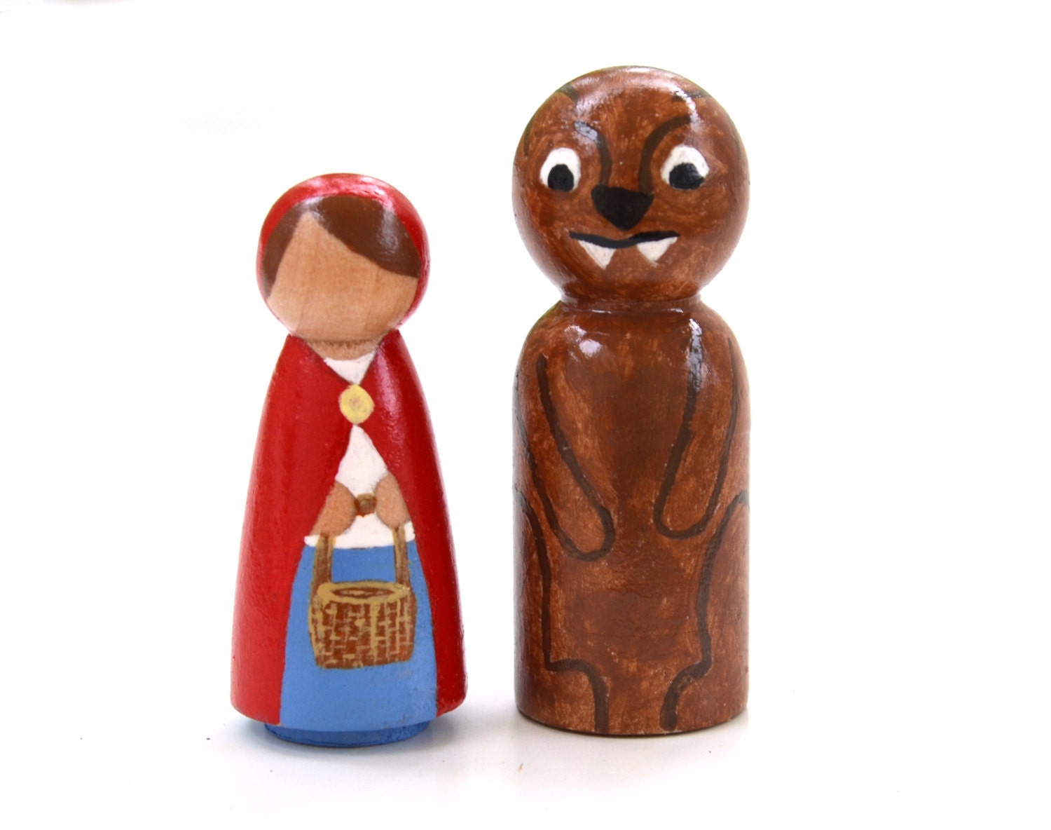 Dollhouse Dolls Peg People Little Red Riding Hood