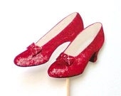 Ruby Slippers - Cupcake Toppers - Set of 12 Picks - Wizard of Oz