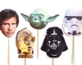 Star Wars Cupcake Toppers - Set of 12 Picks - You Choose Characters - Birthday Party Decorations, Star Wars Party, Yoda, Darth Vader