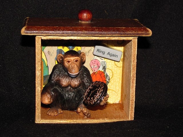 interpreting time, a shadow box, made from found objects