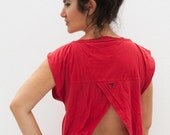 Talk to MY BACK -Oversized Low Cut  Studded Scoop Neckline  Top
