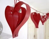 Red garland, wedding decoration, paper garland
