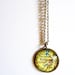Personalized jewelry, map pendant, yellow, vintage maps