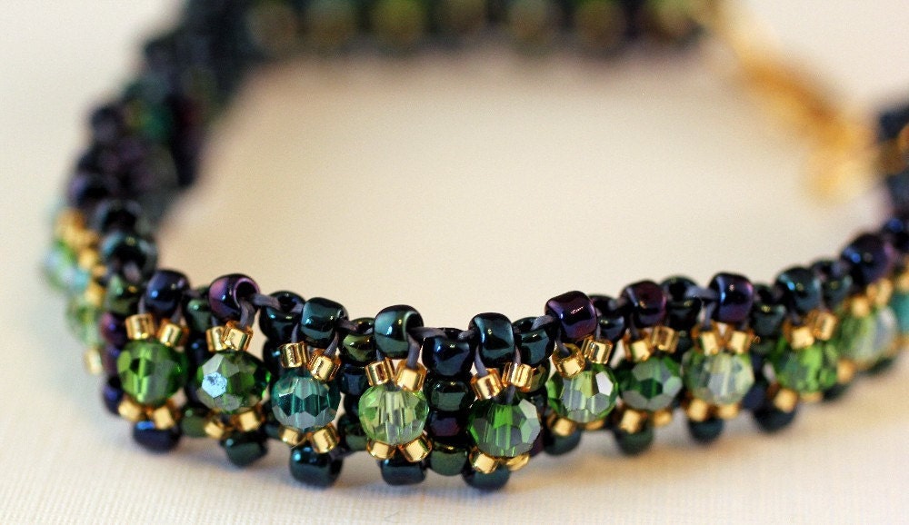 Bracelet - Iris Blue, Green, Gold Bracelet
