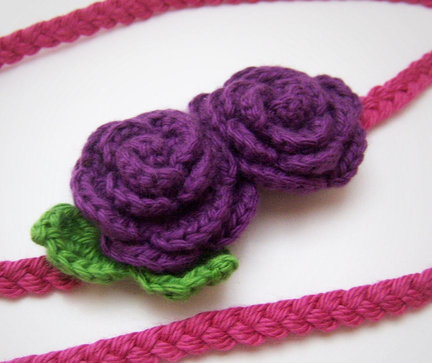 Flower Headband, Baby Hair Accessories, Purple and Pink