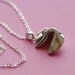 Sterling Silver Fortune Cookie Necklace - Locket Style, Holds a Personalized Message