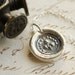 Erin Go Bragh, Ireland Forever, Shamrock Victorian Wax Seal Necklace - Fine Silver, Sterling Silver