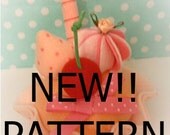 PATTERN instructions via email plain tart shaped felt cake WITH TOPPINGS