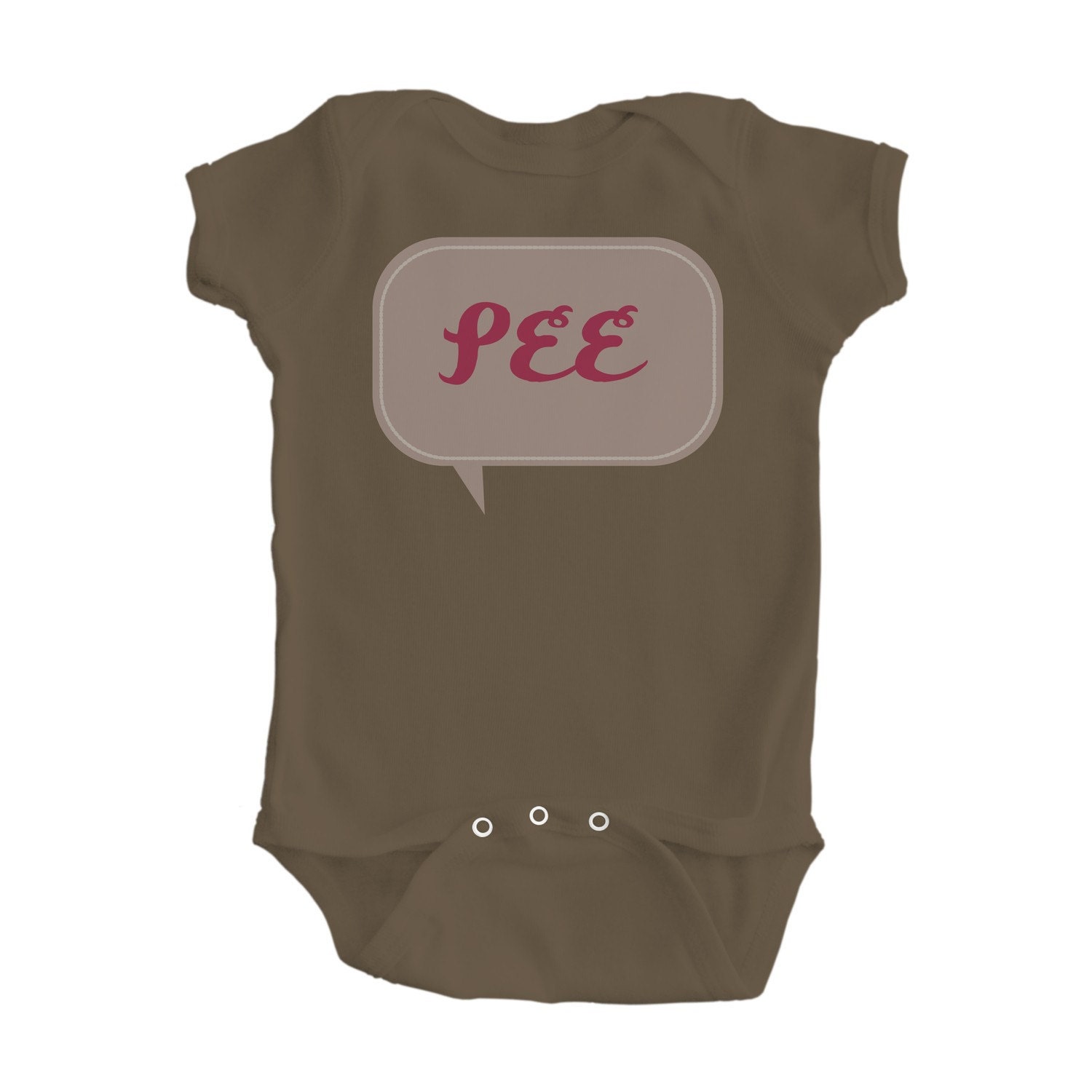 Baby Clothing PEE Design on Brown Baby Bodysuit