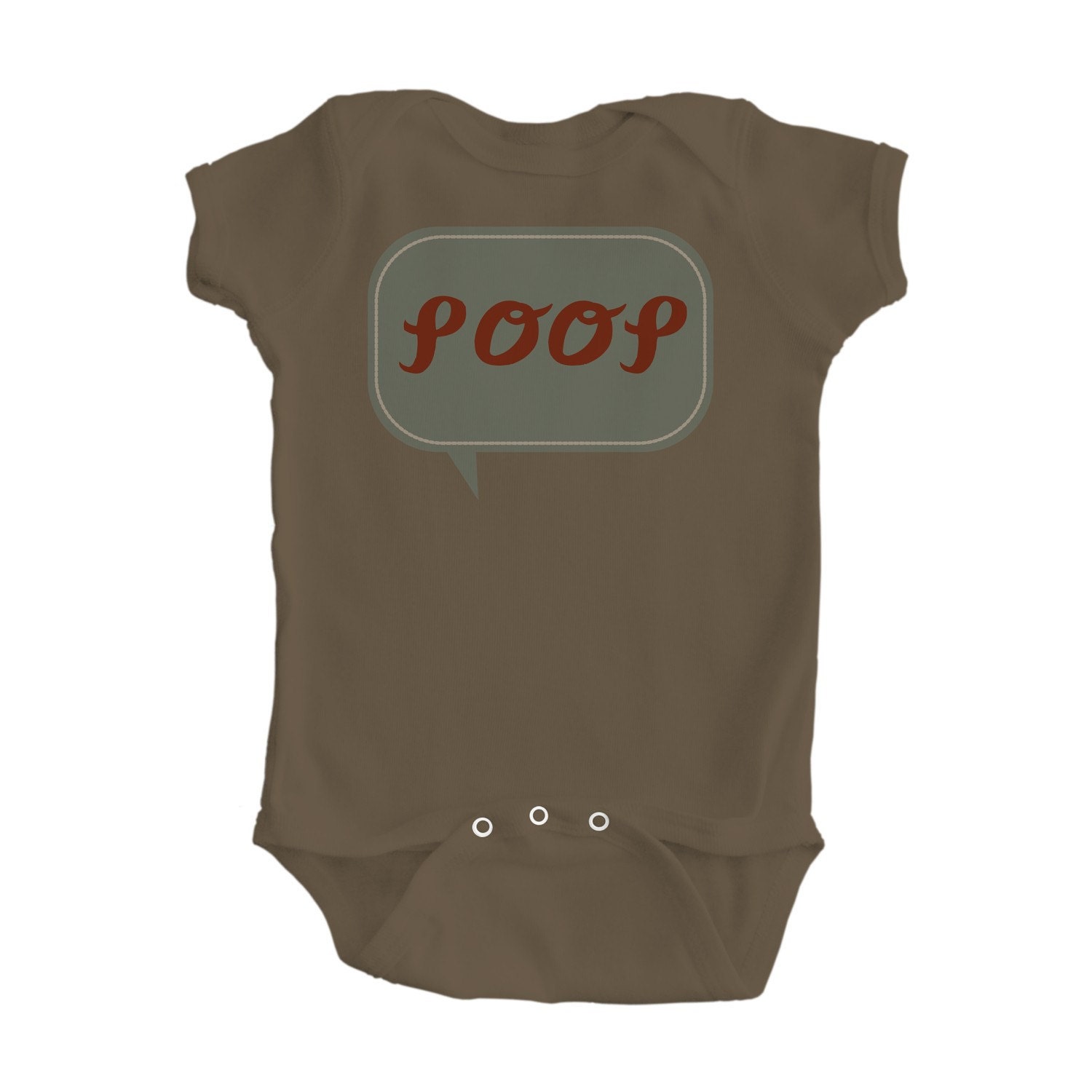 Baby One Piece POOP Print on Brown Baby Bodysuit