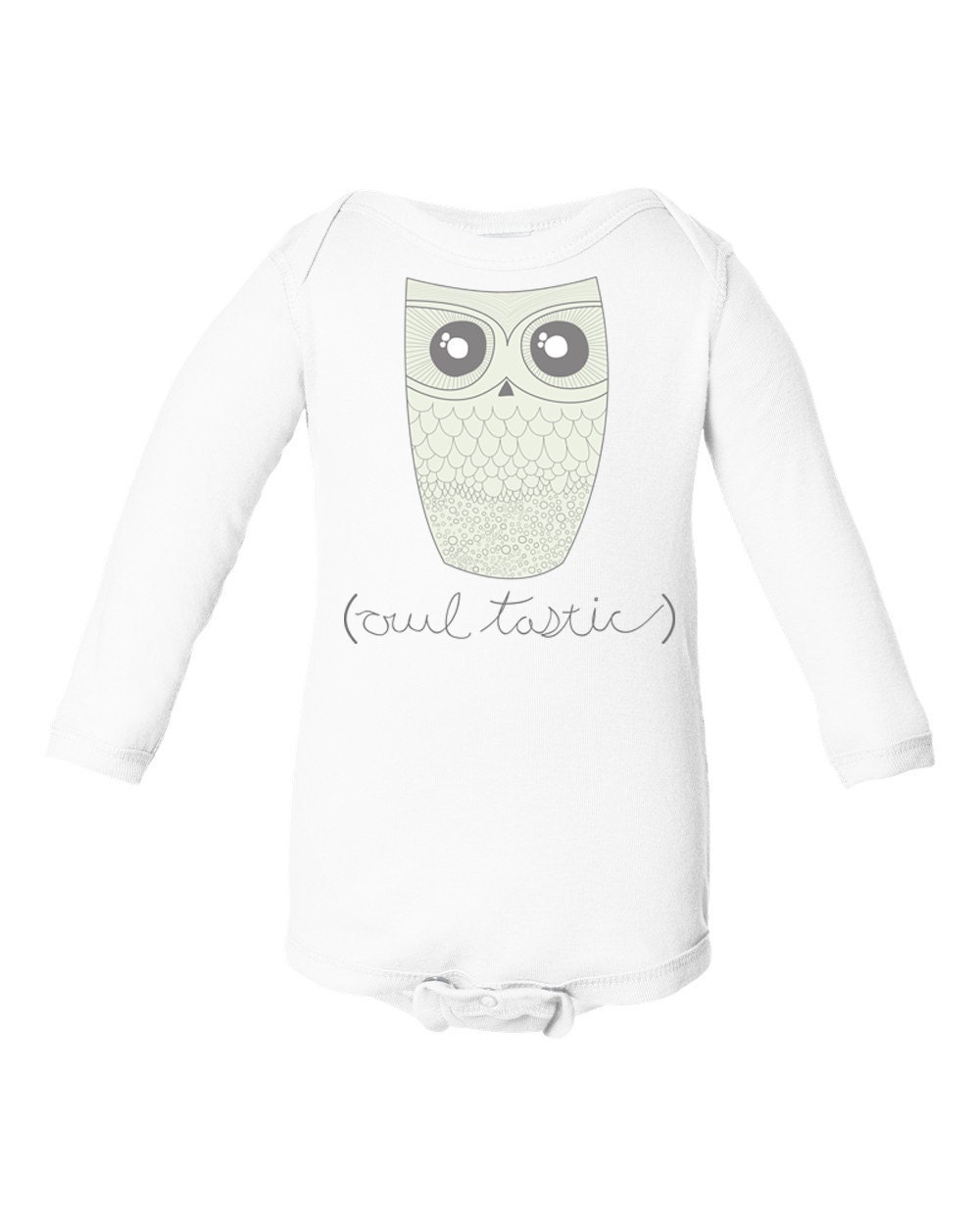 Baby "Owl tastic" Print on White Baby Long Sleeve Bodysuit