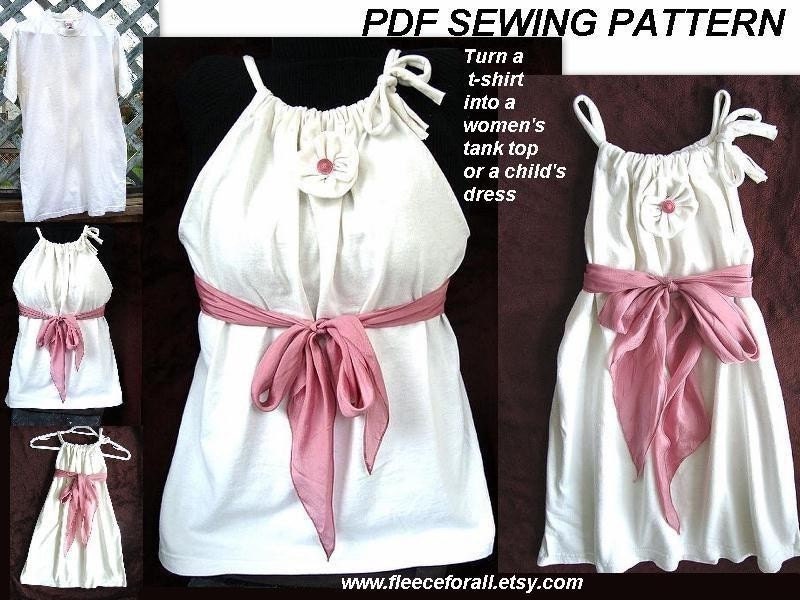 FF 156 .Recycle a T-Shirt into a Tank Top or a Child's Dress... No SEWING Machine REQUIRED  Instant Download