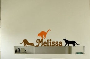 Cat sticker-Vinyl wall decal-Personalized-Cat decal-50 X 16 inches