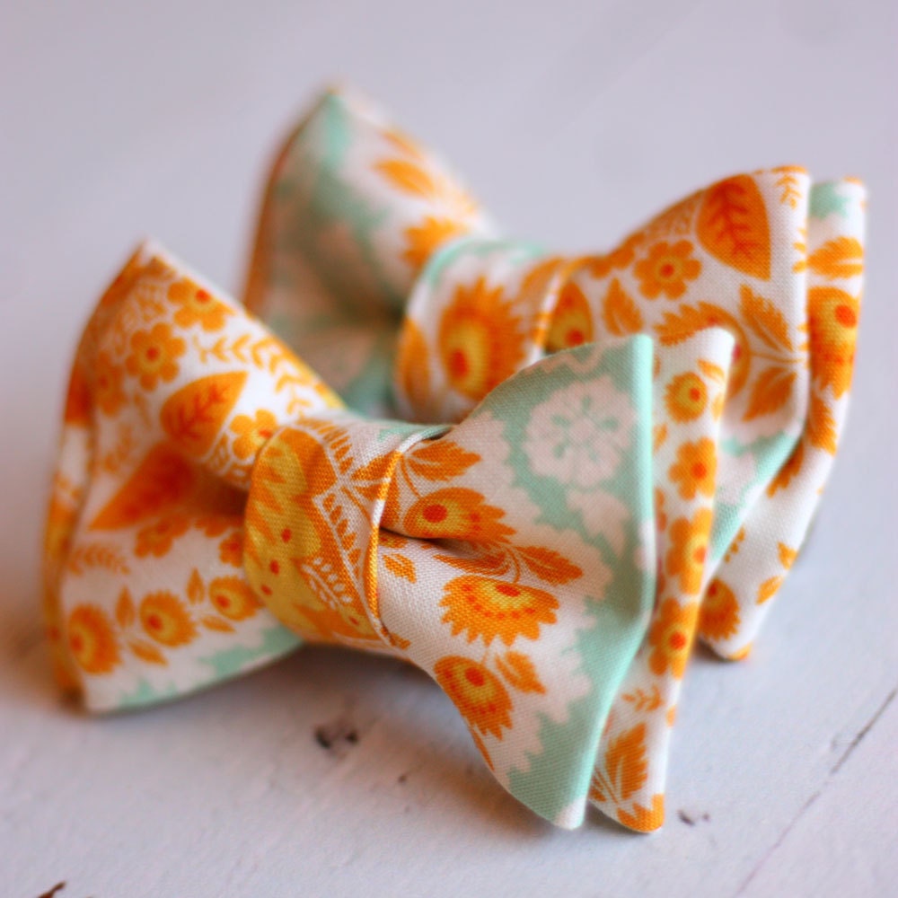 The Beau-  amber paisley double stacked bow tie for boys and men of all ages
