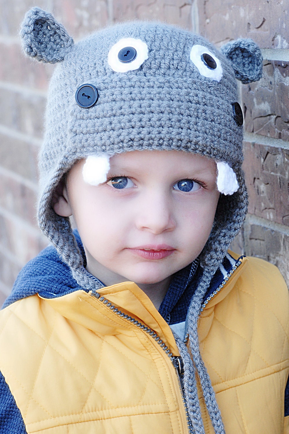 Hippo Earflap Crochet Hat Pattern (Permission to sell all finished products)
