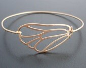 Gold Butterfly Wing, Bangle Bracelet, Sophisticated, Dainty, Delicate, Elegant, 14k Gold Filled Thin Bangle, Weddings Butterfly Wing Jewelry