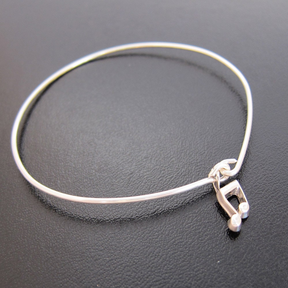 Dangle Bangle Musical Note - Sterling Silver
