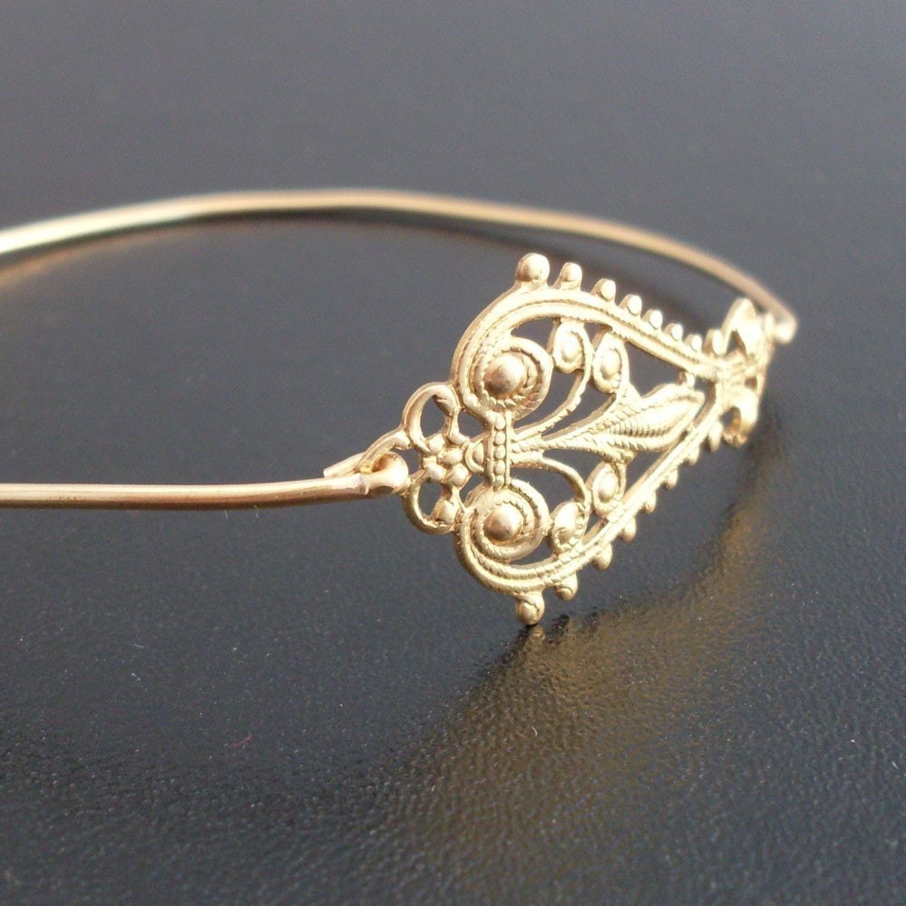 Filigree Bangle Bracelet Maylana - Gold, Filigree Bracelet, Boho, Gypsy, Boho Chic, Bohemian Bracelet, Boho Jewelry, Filigree Jewelry
