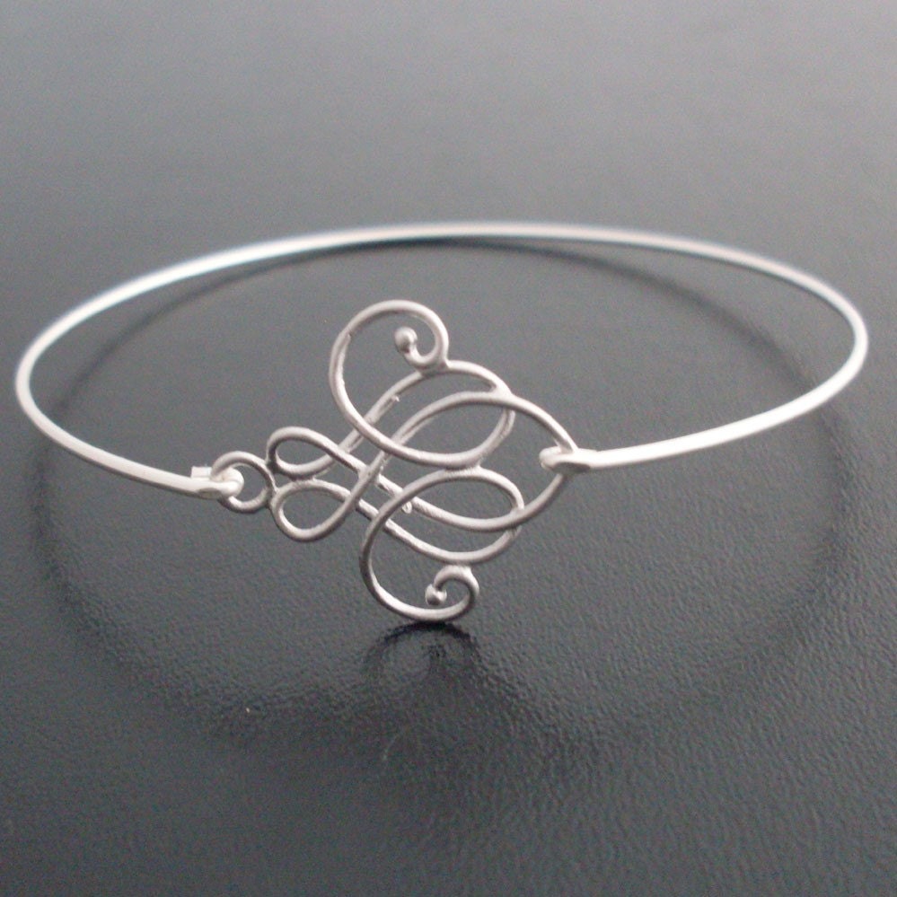 Skinny Bangle Bracelet Emima - Silver Swirl Jewelry, Skinny Bracelet, Skinny Jewelry, Thin Bangle Bracelet, Thin Bracelet, Thin Jewelry