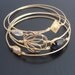 Twilight Stacking Bangle Bracelet Set, Gold, Black, Gray, Pearl, Twilight Bracelet Set, Gold Bracelet Set, Gold Bangle Set, Twilight Jewelry
