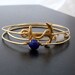 Nautical Bracelet Set - Sailor Ahoy Nautical Bangle Bracelets, Anchor, Gold, White, Blue, Ocean Bracelets, Ocean Jewelry, Nautical Jewelry