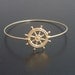 Nautical, Ship Wheel Bracelet, Gold, Ship Steering Wheel Jewelry, Nautical Wheel Bangle Bracelet, Nautical Ship Jewelry, Boat Wheel Bracelet