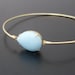 Baby Blue Bracelet, Mona - Baby Blue Jewelry, Baby Blue Bangle Bracelet, Smooth Vintage Glass Drop, Light Blue Bracelet, Light Blue Jewelry