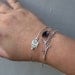 Midnight Owl Bangle Bracelet Set, Silver, Blue, Unique Jewelry, Owl Jewelry, Woodland Owl, Unique Bracelet Stack, Nature Jewelry, Bangle Set
