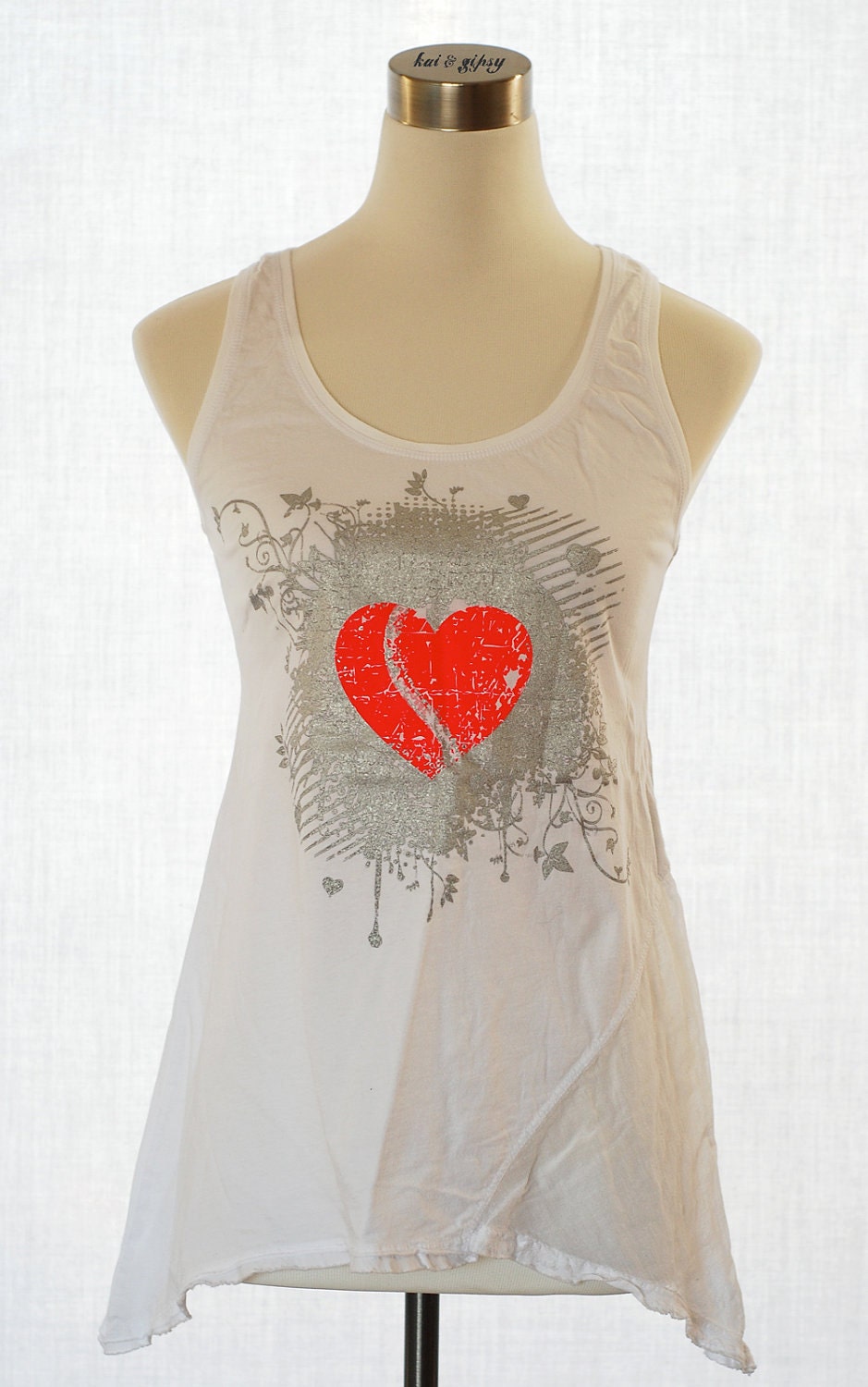 Love Uneven Hemmed Tank Top / COIN 1804