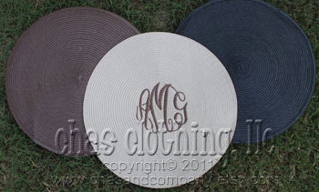 monogrammed placemats