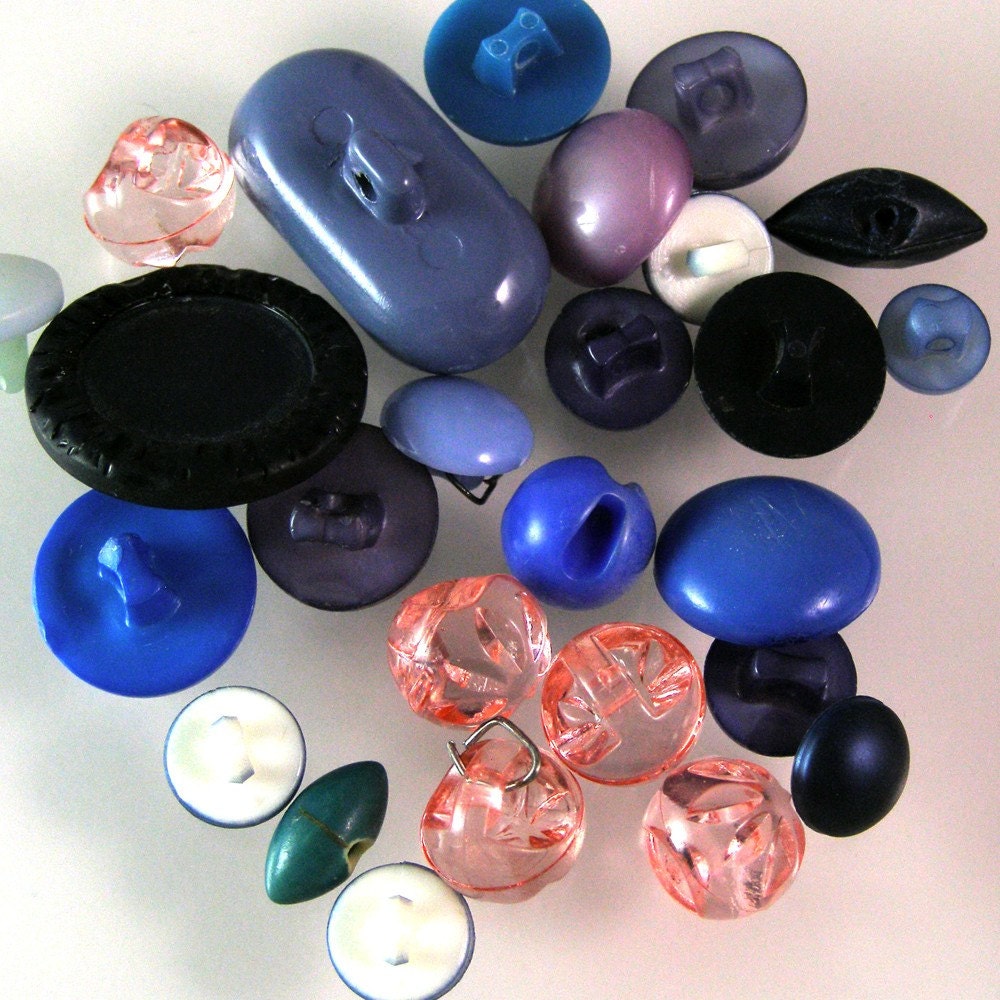 Blue and Pink Shank Buttons