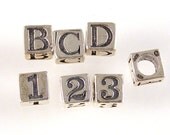 Sterling Silver Letter Beads 4.5mm