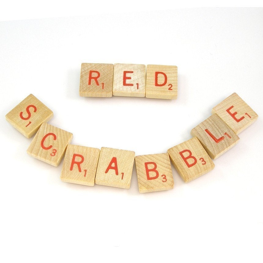 Red Scrabble Letters - Bulk Lot of 20