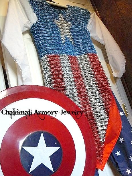 Captain America Chainmail Shirt - aluminium 6-in-1