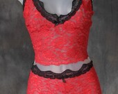 Stefani and Sila Originals Stretch Lace Camisole with tap pants