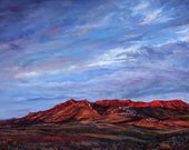 West Texas Dawn on Red Mountain artist enhanced landscape print 8x10 matted to 11x14 signed by Lindy Severns