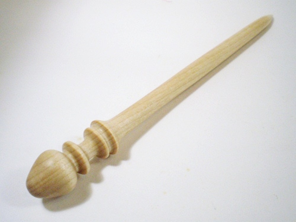 Hair Stick Turned Wooden -  Maple - No 14
