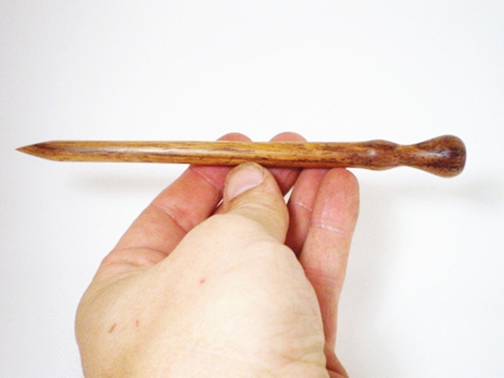 Hair Stick Turned Wooden - Yucatan Rosewood - No 32